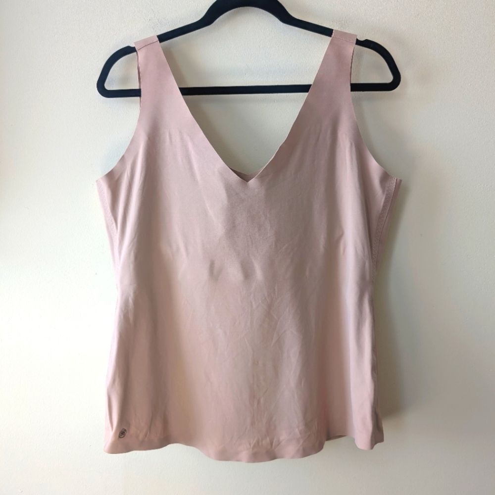 Honeylove LiftWear Tank Seamless Shapewear Wide Band V-Neck Sand 2X - Picture 5 of 8